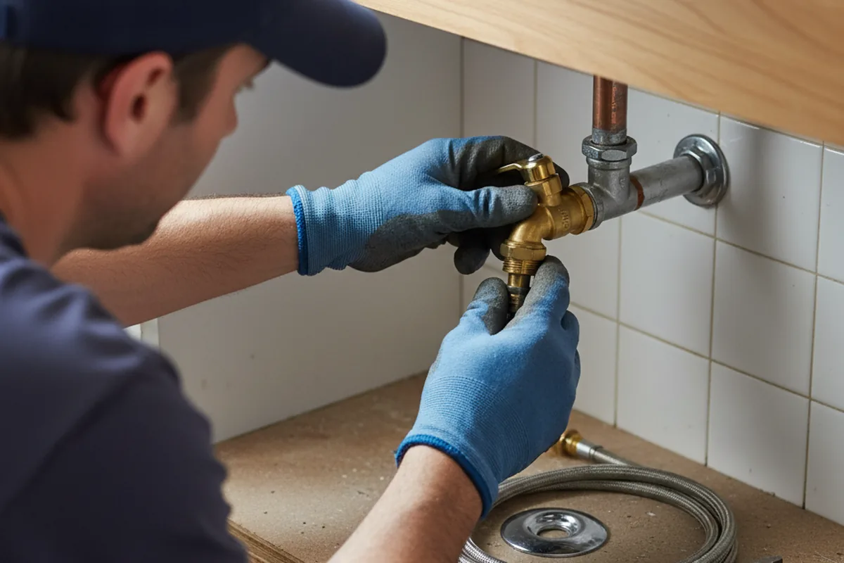 Shutoff valve and fitting work during Emergency Plumbing in Alverton